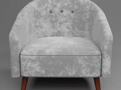 Armchair velvet Free 3D model