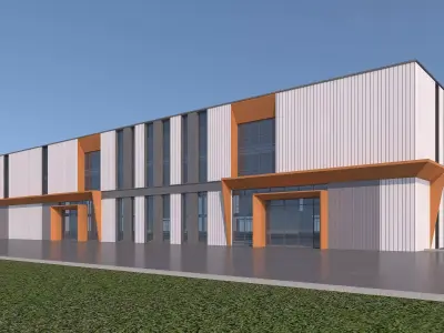 Industrial Building Factory 3D model get