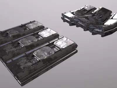 Metal Pannel Floor Low-poly 3D model