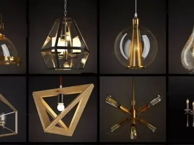 12 Modern Lamp 3D model