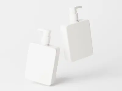 Square pump bottle Low-poly 3D model