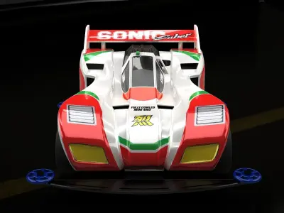 3DMAX2018 4WD CAR racing 3D model-YSZS 3D model