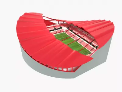 Soccer Stadium Low-poly 3D model 14