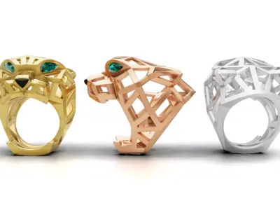 Panther Ring Skeleton 3D print model