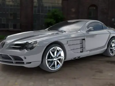 Mercedes Benz SLR MClaren Low-poly 3D model