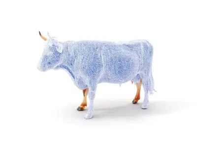 Realistic Farm Animal Cow Model Pack Low-poly 3D model