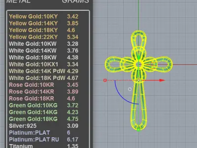 Simple Diamond Cross Pendant 3D print model