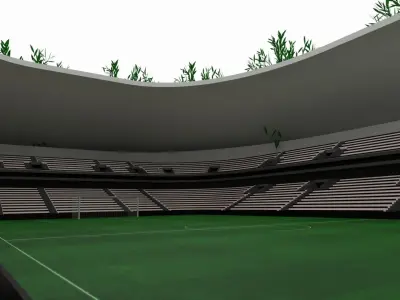Football Stadium Low-poly 3D model 13