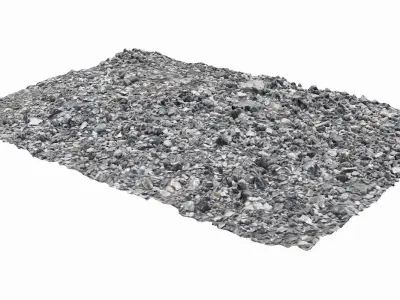 Gravel rug made of Low-poly 3D model