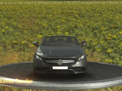 City Car 8 Top-Class Cabrio Open Type-A Black Low-poly 3D model