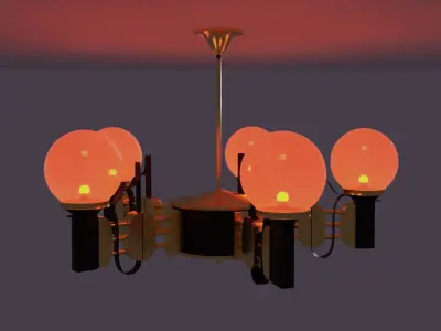 Chandelier ceiling lamp with five lights 3D model