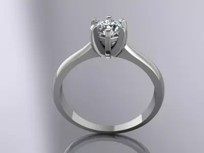 Elegant Diamond Ring Jewelry Gold 3D print model