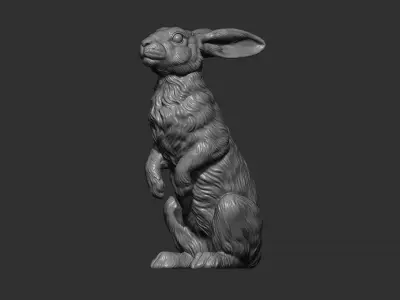 Hare sitting  3D print model