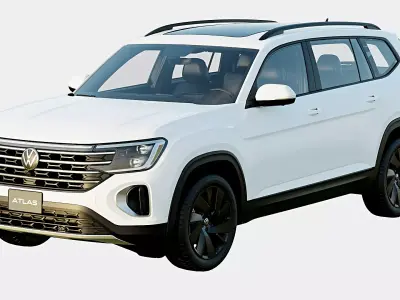Volkswagen Atlas 2024 Base Model Low-poly 3D model