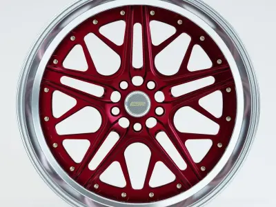 ESR LP12 Sport Car Wheel 3D Model - High Poly Alloy Rim 3D model