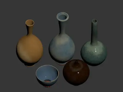Ceramic Vases Set 2 by Berndt Friberg 3D model