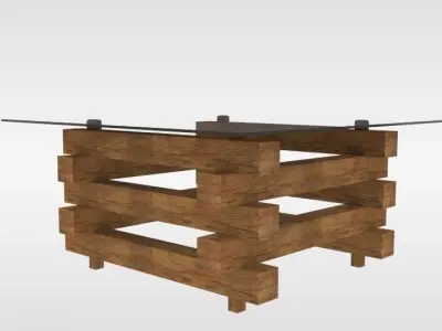 Coffee table of log Free low-poly 3D model