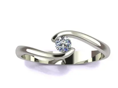 solitaire ring 76 3D print model