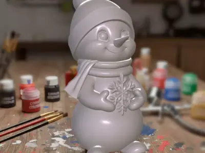 Christmas Creations - Stylised Cute Holiday Snowman 3D print model