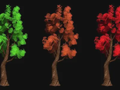 Low Poly Stylized Tree Pack Low-poly 3D model
