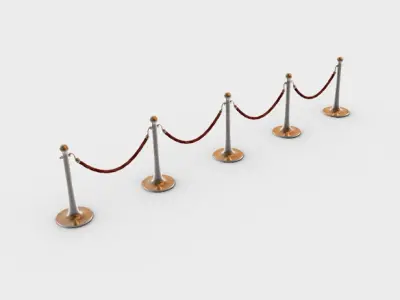 Rope Barrier HD 3D model