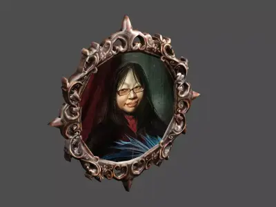 French Old Photo Frame 04 Low-Poly 3D Model Low-poly 3D model