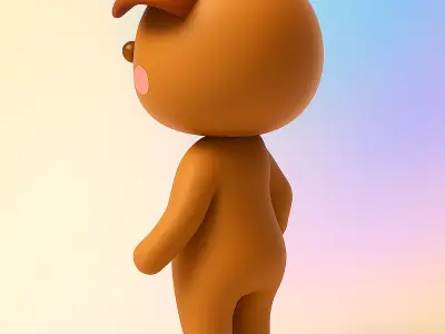 Cartoon Bear Animated  Low-poly 3D model