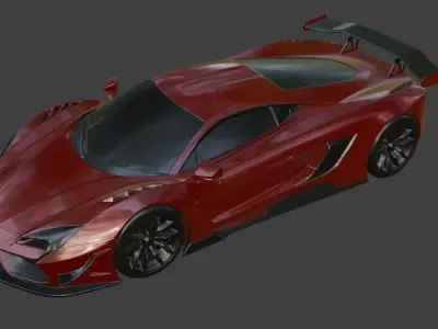 Generic Red Sports 3D Model 3D model