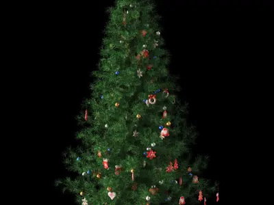 Christmas tree with gifts toys balls and garlands 3D model