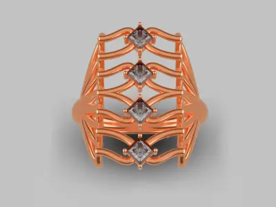 Wedding ring 3D print model 31