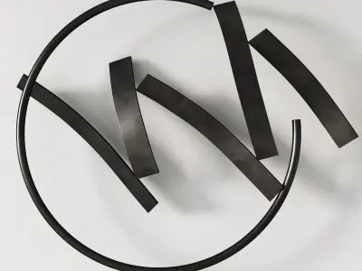 301 decorative wall art 17 metal circle artwork 3D model