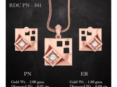 Pendant Earrings combo - 341 3D print model