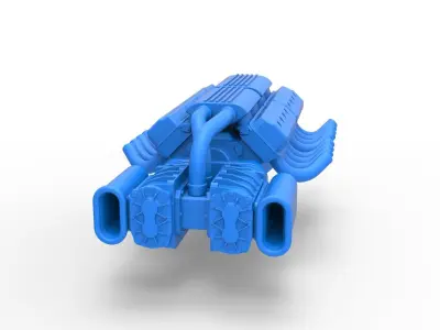 Engine 2 V8 Version 7 Scale 1 to 25 3D print model