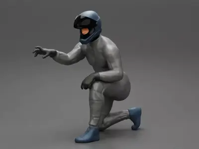 Racing driver sitting 3D print model