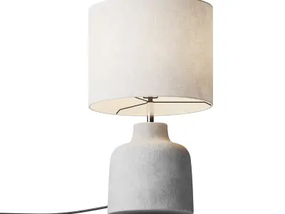 Handgemaakte tafellamp Ike betonnen voet 3D model