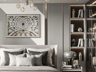 bedroom villa Home Modern decoration 3D model