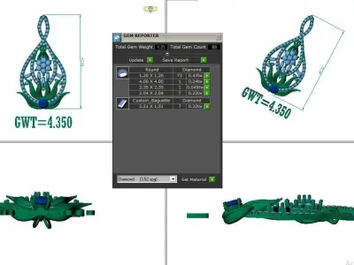 FASION PENDANT 3D model 7