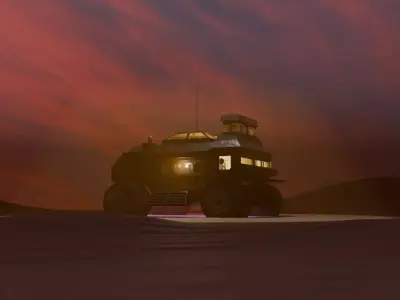 Mars Land Rover Off Roader Low-poly 3D model