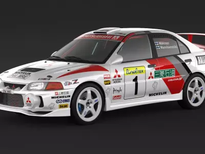Mitsubishi Lancer Evolution 4 Rally Car 3D model