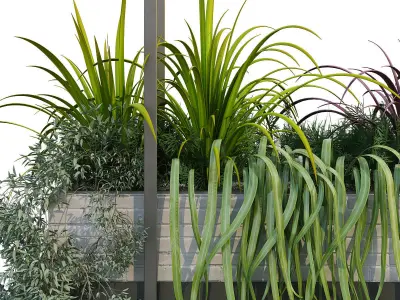 indoor metal box plant set 231 3D model