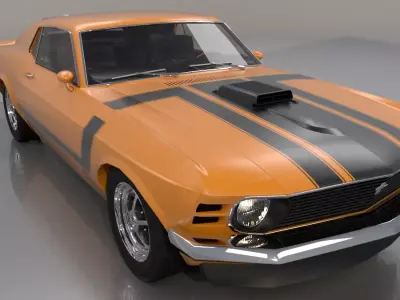 Mustang Boss 1970 Low Poly 3D model