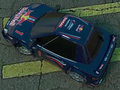 Rigged low poly cartoon racing car RED BULL Low-poly 3D model