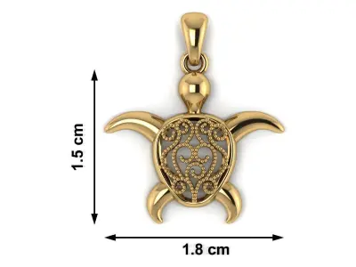 Turtle Pendant 3D print model