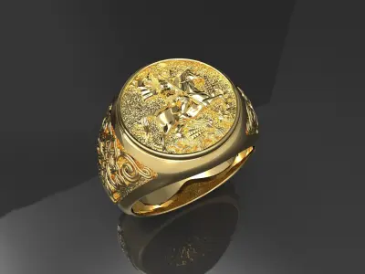 Ring rider on horse 3D print model