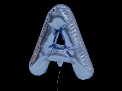 Balloons gold foil balloon letter 3D model