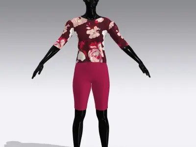 Female Cloth Dress Low-poly 3D model