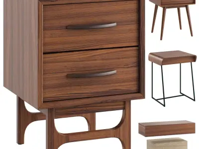 La Redoute Interieurs Bedside Tables Set 5 3D model