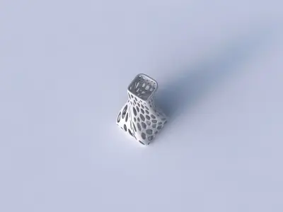 Vase twisted squeezed quadratic with smooth organic lattice 3D print model