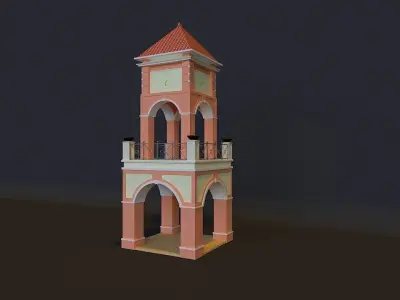 Elizabeth Clock Tower Brighton 3D model Low-poly 3D model