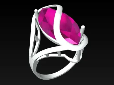 Diamond Ring - Womens Rings - SN80 3D print model